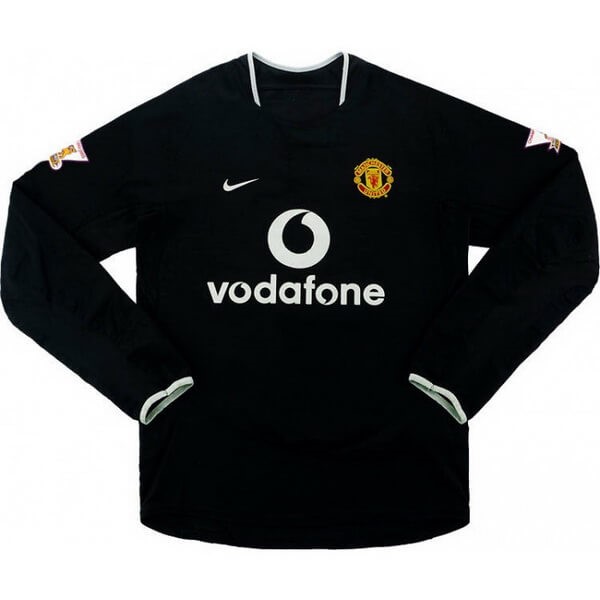 Replicas Camiseta Manchester United 2ª ML Retro 2003 2005 Negro